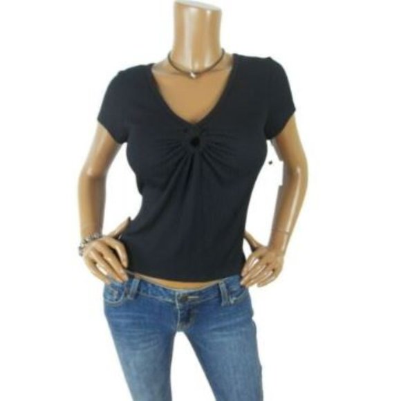 ORIGINALITY Tops - ORIGINALITY  L NWT SEXY Black O-Ring Shirt